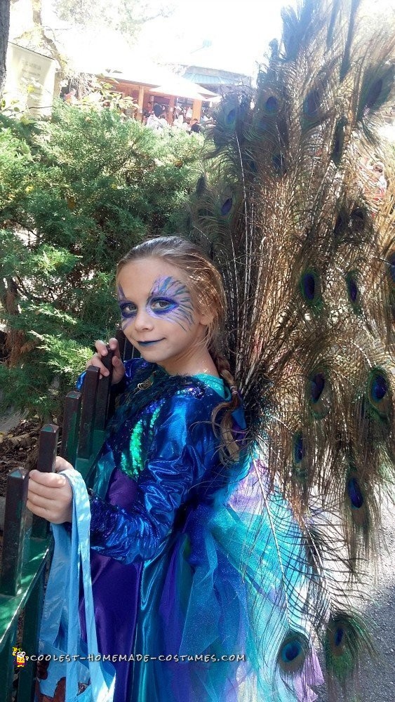 Coolest Recycled Peacock Halloween Costume