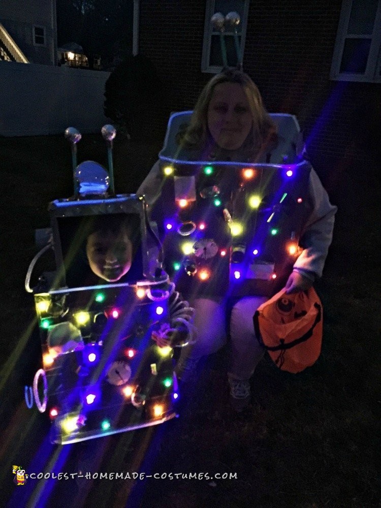 Mom and Son Cardboard Robot Costumes