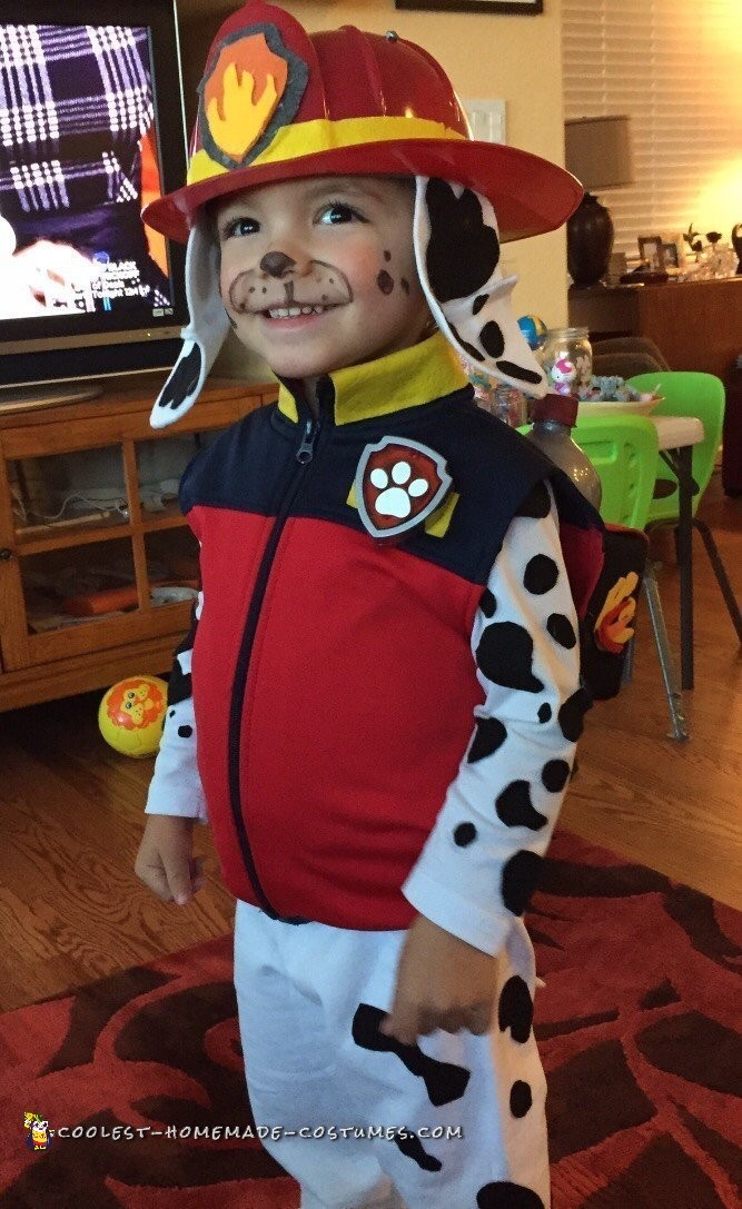 Cute DIY Paw Patrol Marshall Costume