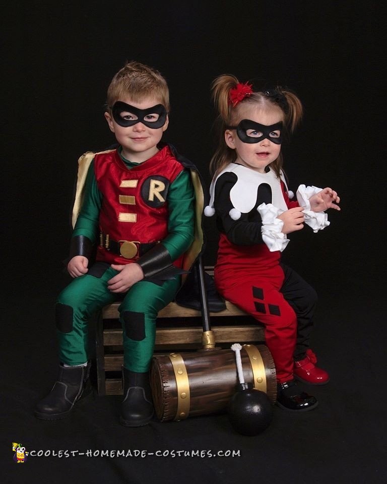 Cosplay Inspired Harley Quinn and Robin Toddler Costumes