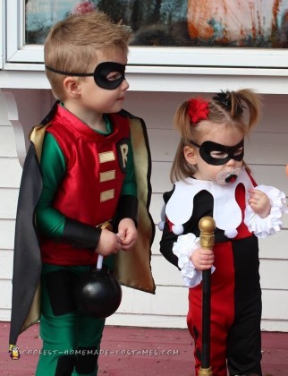 Cosplay Inspired Harley Quinn and Robin Toddler Costumes