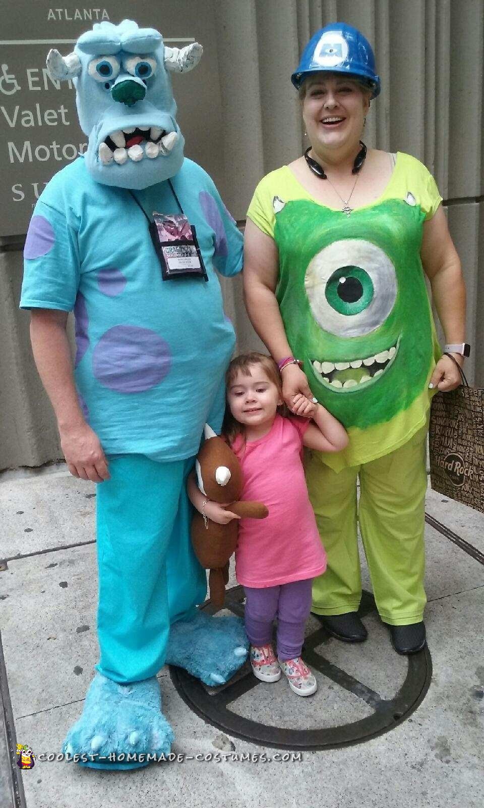 Adorable Family Homemade Monsters Inc Costumes