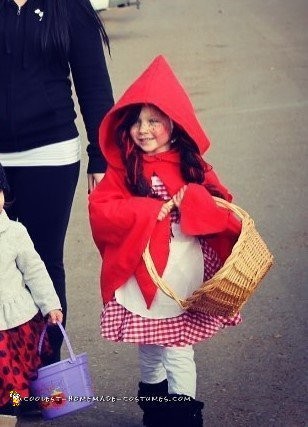 Cutest Homemade Little Red Riding Hood Costume