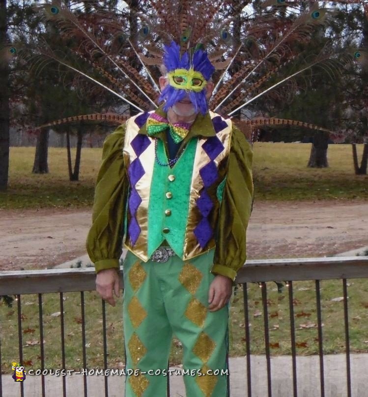 Mardi Gras Inspired Peacock Man Costume