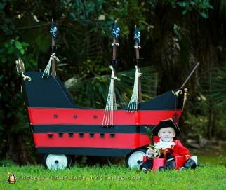 Adorable Captain Hook Baby Costume and Pirate Ship