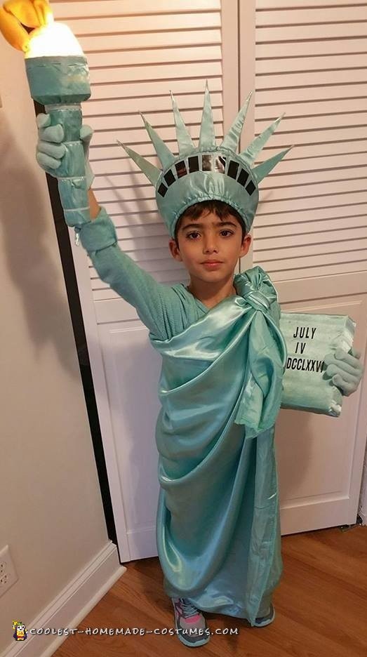Meaningful Homemade Statue of Liberty Child Costume