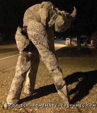 Terrifying Homemade Ancient Stone Spirit Quad Stilt Costume