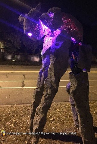 Terrifying Homemade Ancient Stone Spirit Quad Stilt Costume