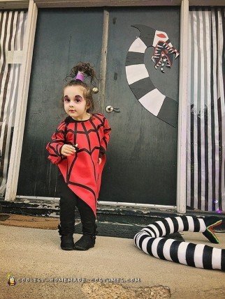 Cool DIY Beetlejuice Cartoon Lydia Costume for Toddler