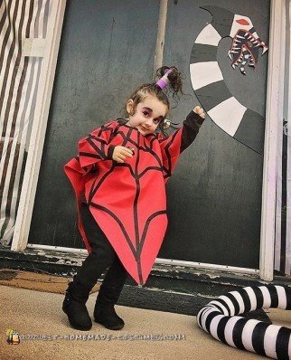 Cool DIY Beetlejuice Cartoon Lydia Costume for Toddler