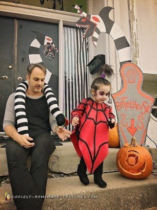 Cool DIY Beetlejuice Cartoon Lydia Costume for Toddler