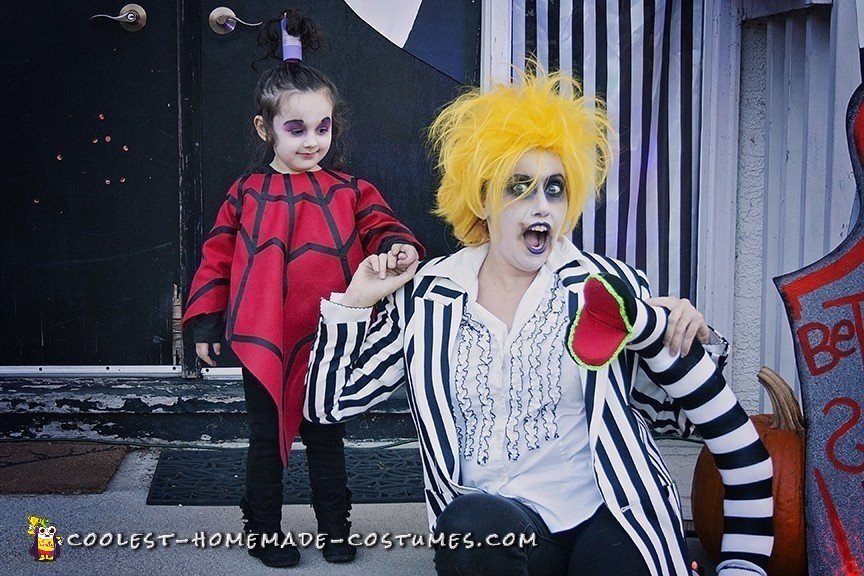 Cool DIY Beetlejuice Cartoon Lydia Costume for Toddler