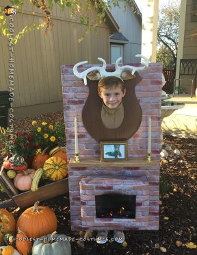 Funny Moose Head Over the Fireplace Costume
