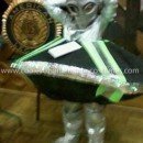 Homemade Alien in His Flying Spaceship Costume