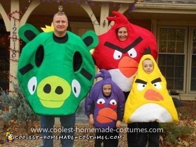 Homemade Angry Birds Child Costumes