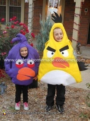 Homemade Angry Birds Child Costumes
