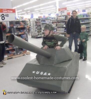 Homemade Army Man in Tank Costume