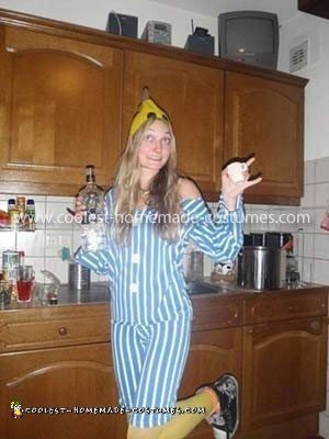 Homemade Banana in Pyjamas Costume