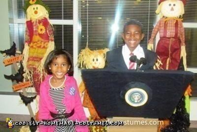 Homemade Barack and Michelle Obama Couple Costume