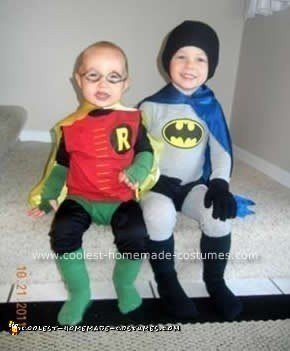 Homemade Batman and Robin Child Costumes