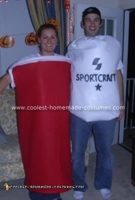 Beer Pong Solo Cup and Ping Pong Ball Couple Costume