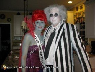 Homemade Beetlejuice and Miss Argentina Couple Halloween Costume Idea