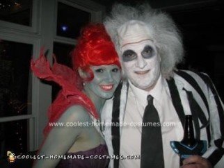 Homemade Beetlejuice and Miss Argentina Couple Halloween Costume Idea