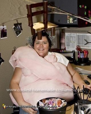 Homemade Bubblegum Under a Chair Costume