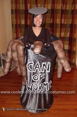 Homemade Can of Worms Costume