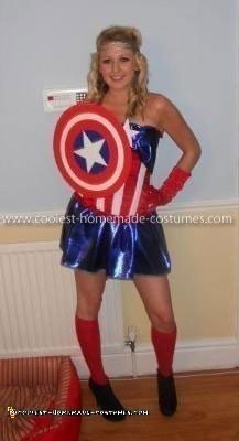 Homemade Captain America Woman's Costume