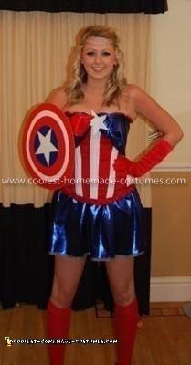 Homemade Captain America Woman's Costume