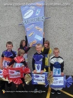 Homemade Children's Cadbury Heroes Group Costume