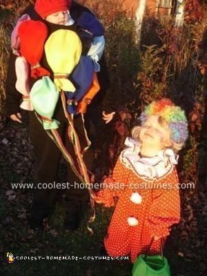 Homemade Clown with Balloons Costume