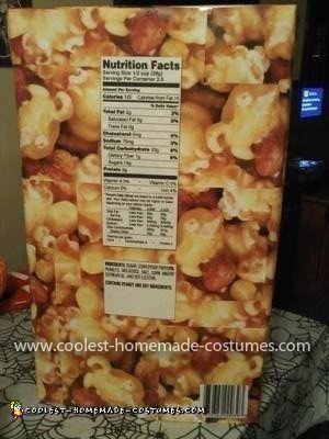 Coolest Cracker Jack Box Costume - Back of costume