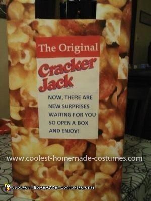 Coolest Cracker Jack Box Costume - Left side of costume