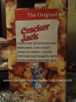 Coolest Cracker Jack Box Costume - Right side of costume
