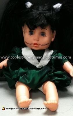 Coolest Creepy Doll Costume - makeup with added lashes