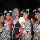 Homemade Cruella and her Dalmatians Group Costume