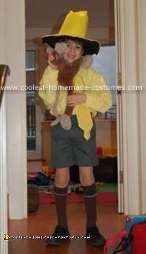 Homemade Curious George's Man with the Yellow Hat Costume