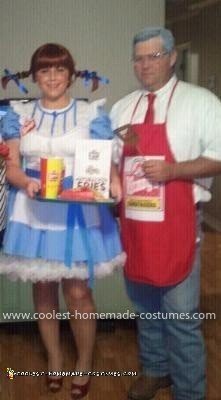 Homemade Dave Thomas and Wendy's Girl Couple Costume