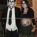 Homemade Day of the Dead Pregnant Belly Costume