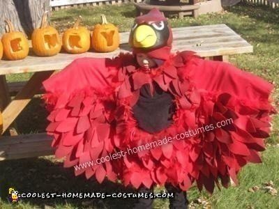 DIY Cardinal Bird Kids Halloween Costume