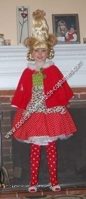 Homemade DIY Cindy Lou Who Child Halloween Costume