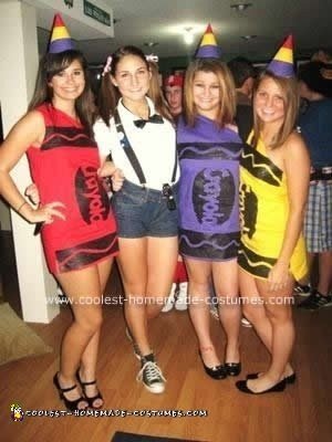 Homemade DIY Crayon Group Halloween Costume