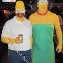 Homemade DIY Homer and Marge Simpson Halloween Couple Costume