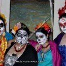 Homemade DIY Mexican Sugar Skull Dia de los Muertos Inspired Group Halloween Costume