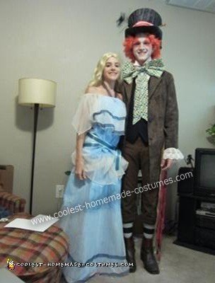 DIY Shrunken Alice and the Mad Hatter Couple Halloween Costume