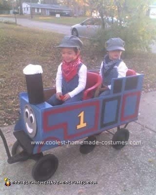 Homemade DIY Thomas the Train Halloween Costume