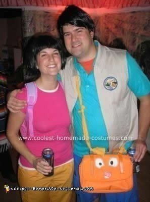 Homemade Dora and Diego Couple Costume