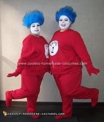 Homemade Dr. Seuss  Thing 1 and Thing 2 Costumes